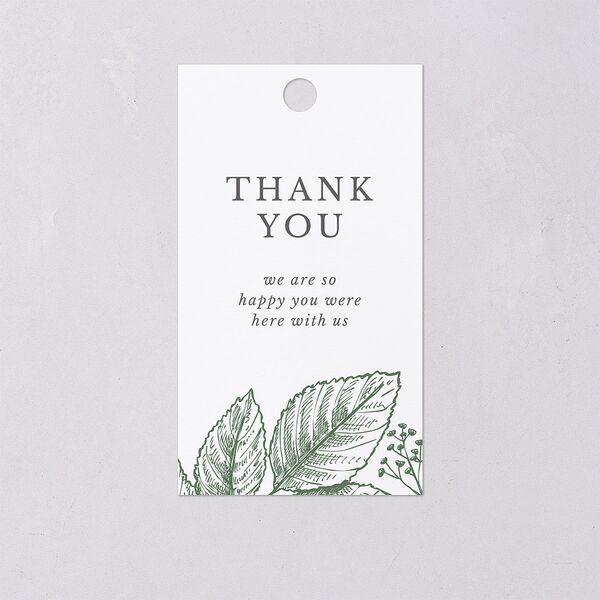 Botanical Frame Favor Gift Tags Hunter Green Signature