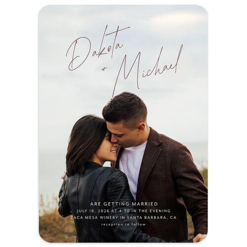 Signatures Wedding Invitations Mauve Signature Blank Rounded No