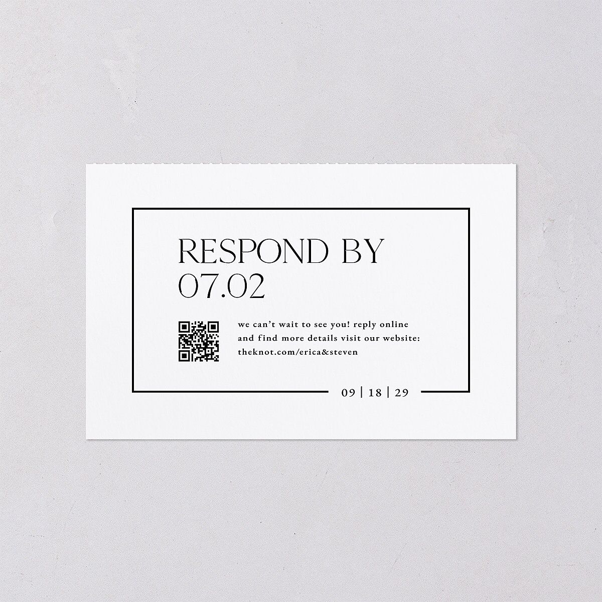 Minimalist Photo Frame Foil All-in-One Wedding Invitations Pure White Signature Light Both Recipient and Return Addresses No