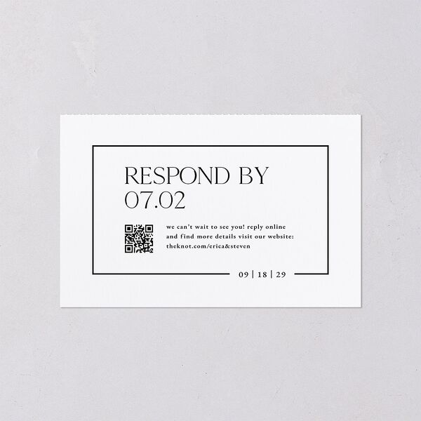 Minimalist Photo Frame Foil All-in-One Wedding Invitations Pure White Signature Light Both Recipient and Return Addresses No