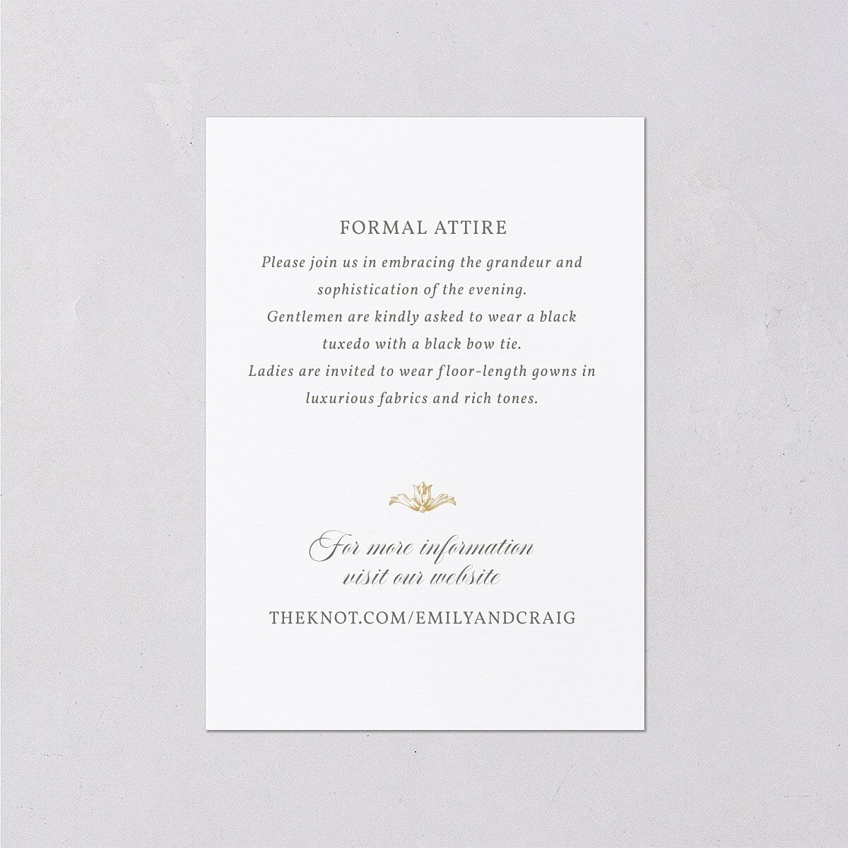 Vintage Regency Monogram Frame Foil Wedding Enclosure Cards Pure White Gold Signature Standard