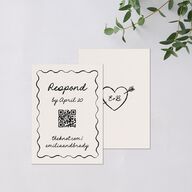 Vintage Lovebird Banner QR Code RSVP Cards Linen Signature Standard