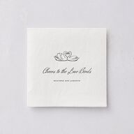 Elegant Swans Cocktail Napkins Ivory Napkin Uncoined