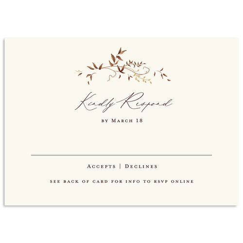 Dainty Fairytale Greenery Wedding Response Cards Deep Bronze Signature Standard