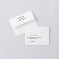 Elegant Typography Thank You Card Envelopes White Cotton Both Recipient and Return Addresses Signature Standard