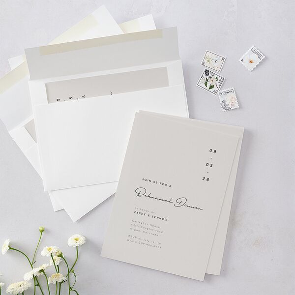Modern Photograph Rehearsal Dinner Invitations Mist Signature Blank Standard
