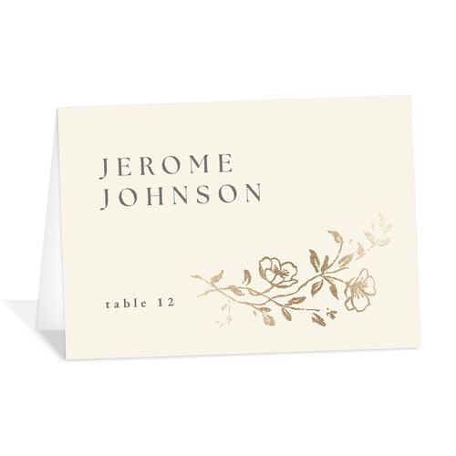 Gilded Branches Foil Place Cards Gold Champagne Signature