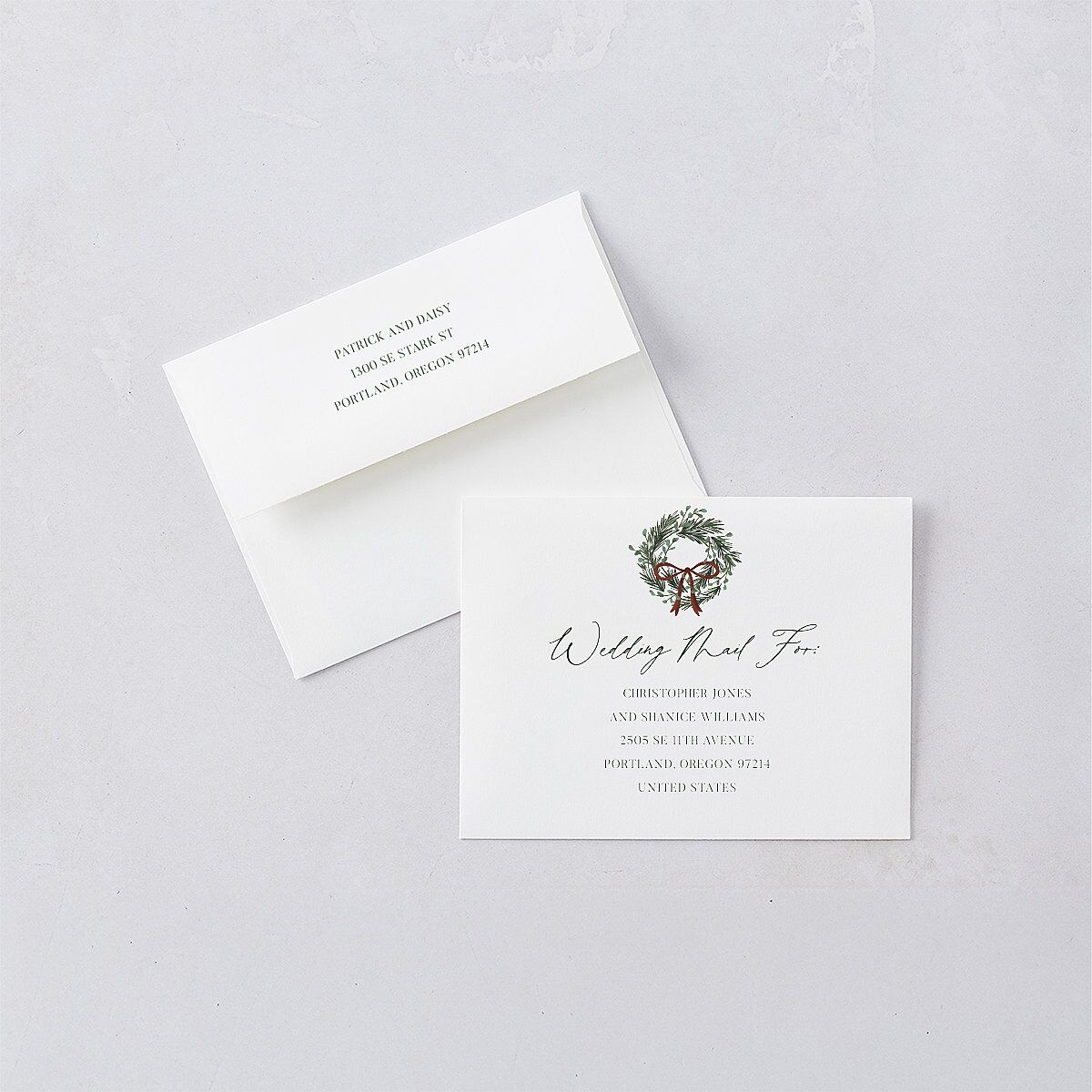 Festive Garland Thank You Cards Hunter Green
