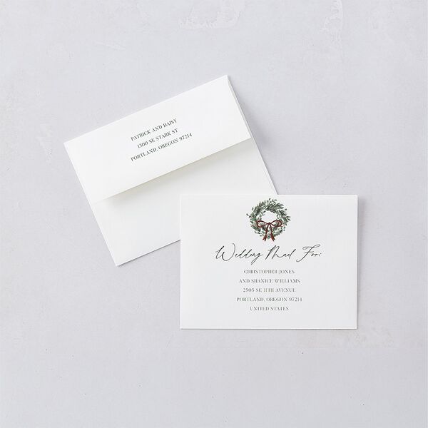Festive Garland Thank You Cards Hunter Green