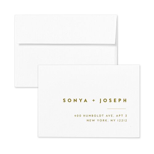 Simply Modern Wedding Response Card Standard Envelopes White Umber Return Address Signature Standard