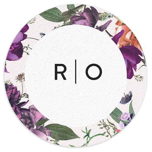 Blooming Botanical Coasters Purple Petal Cardboard Circle