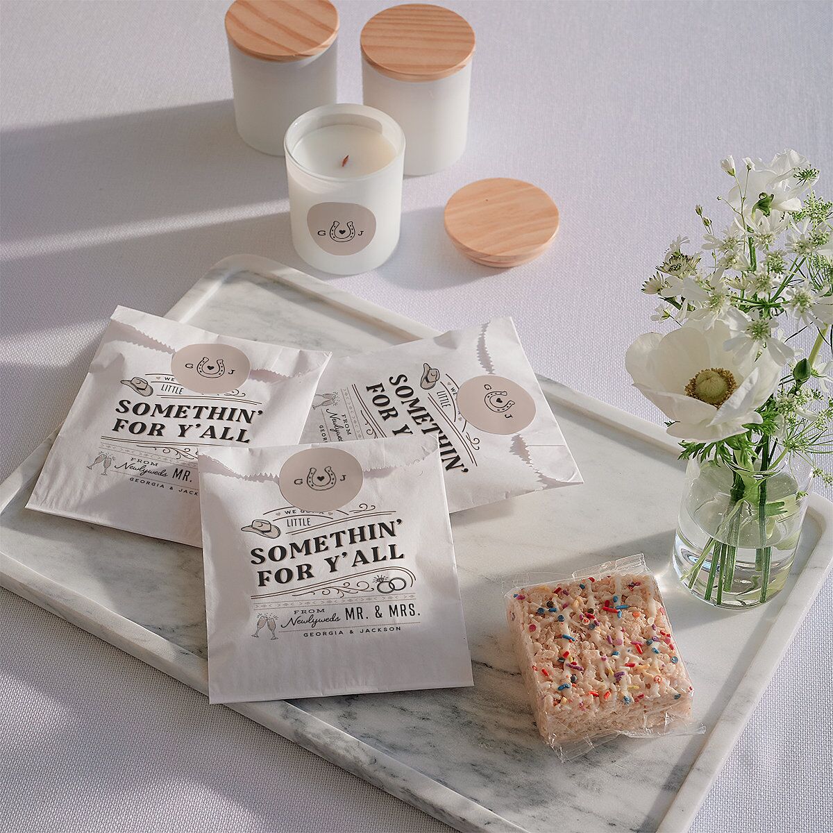 Western I Do BBQ Wedding Stickers Taupe Rounded