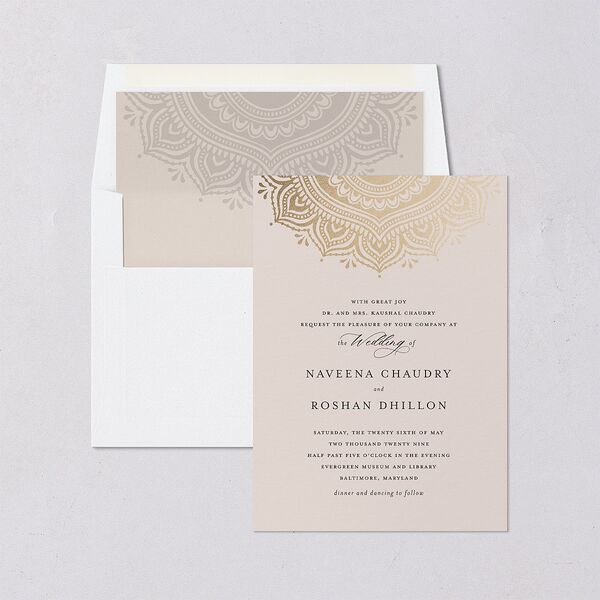 Indian Gilded Adornment Standard Envelope Liners Sand Standard
