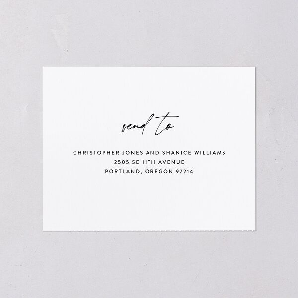 Modern Gallery All-in-One Wedding Invitations Pure White Signature Light Both Recipient and Return Addresses No