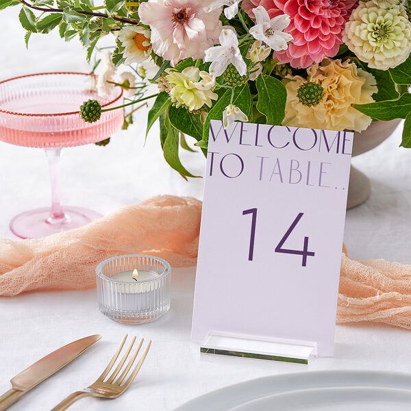 Real Talk Table Numbers Sheer Lilac Signature