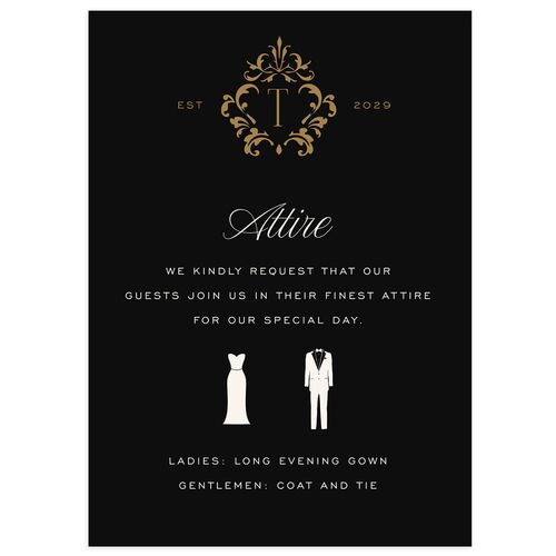 Old Money Wedding Attire Cards Midnight Signature Standard