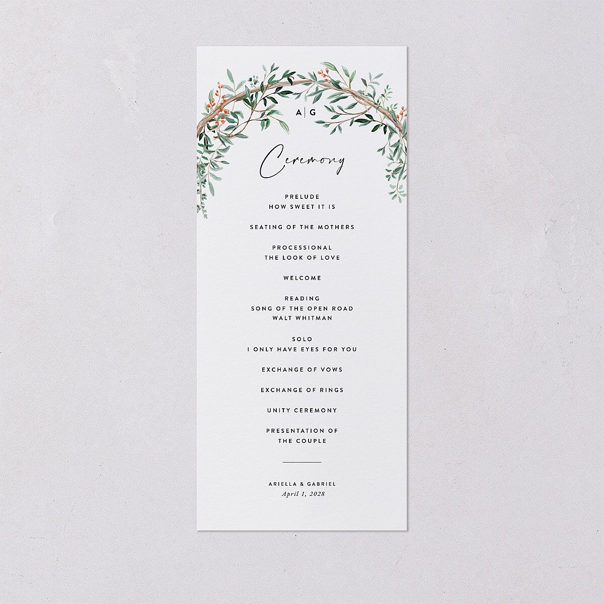 Rustic Arch Wedding Programs Forest Signature