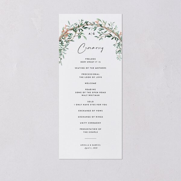 Rustic Arch Wedding Programs Forest Signature