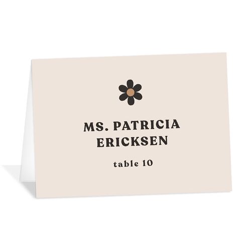 Simple Retro Daisy Place Cards Charcoal Signature