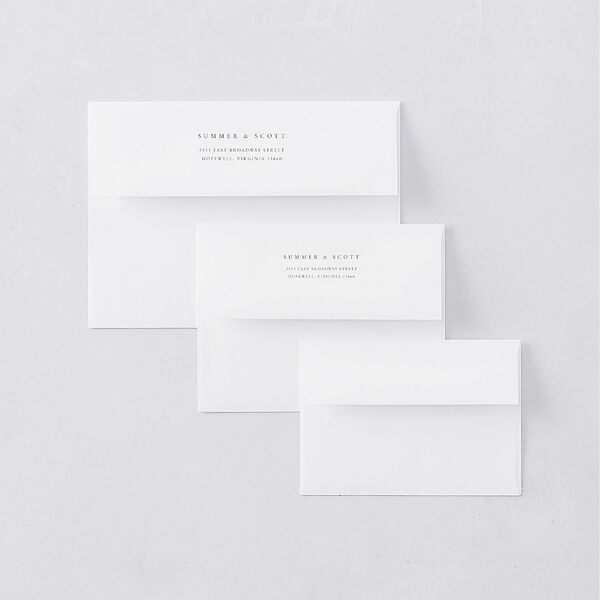 Delicate Greenery Wedding Response Card Standard Envelopes White Pure White Return Address Signature Standard