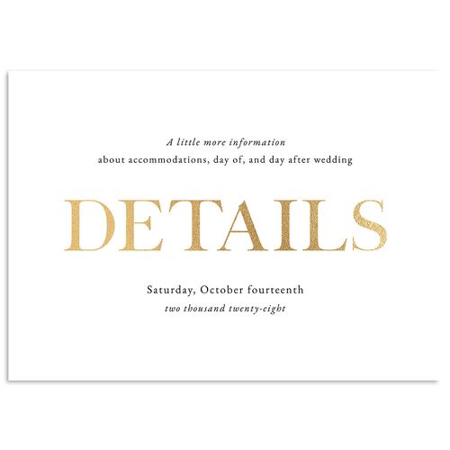 Classically Stated Wedding Enclosure Cards Pure White Gold Signature