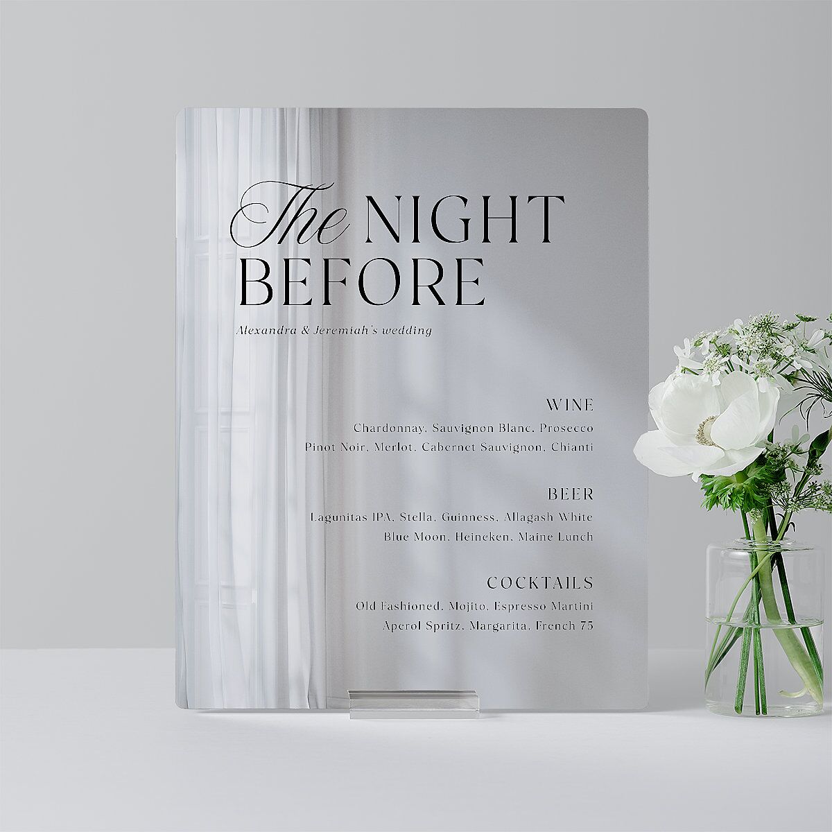 The Night Before Mirrored Acrylic Bar Tabletop Sign Small Midnight Mirrored Acrylic S Standard Tabletop Bar