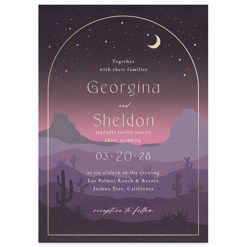 Desert Moon Wedding Invitations Gold Regency Signature Blank No