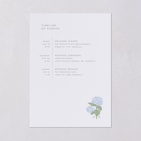 Vintage Hydrangea Frame Wedding Invitations Dusty Blue Signature Blank No Standard