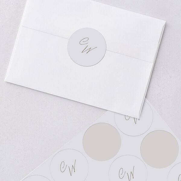 Floral Photo Wedding Stickers Ocean Circle
