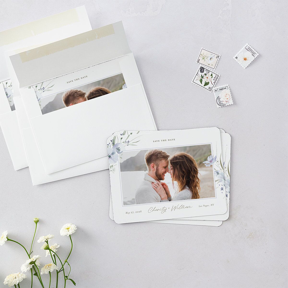 Floral Photo Save The Date Magnets Ocean Magnet Paper