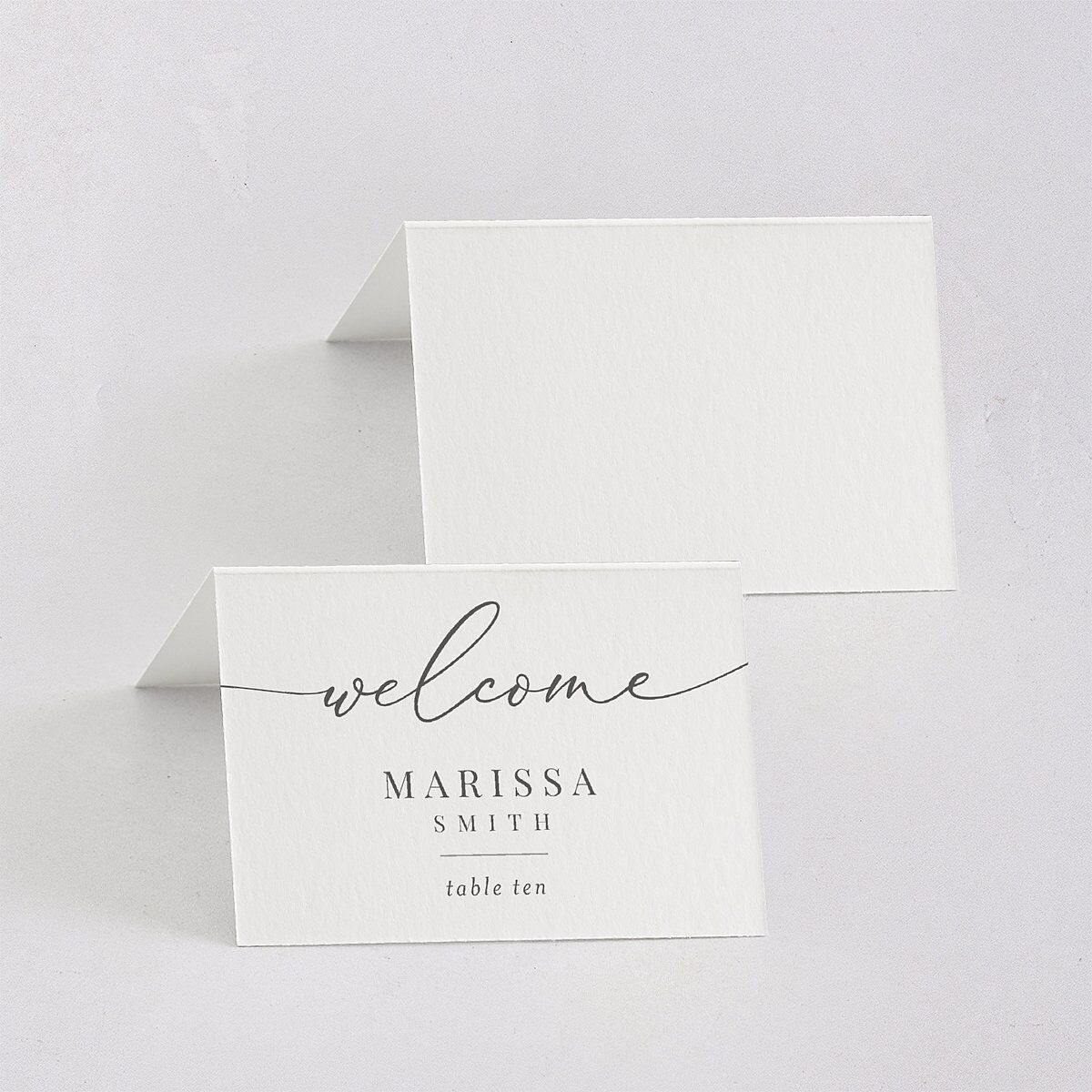 Romantic Calligraphy Place Cards Silver Signature