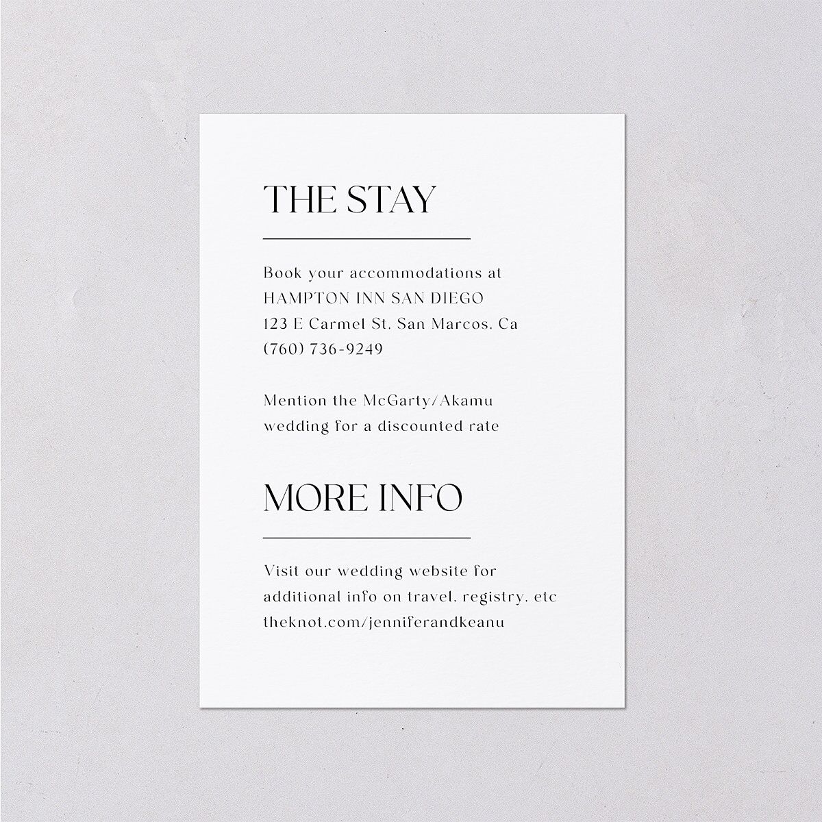 Modern Arch Photo Wedding Enclosure Cards Pure White Signature Standard