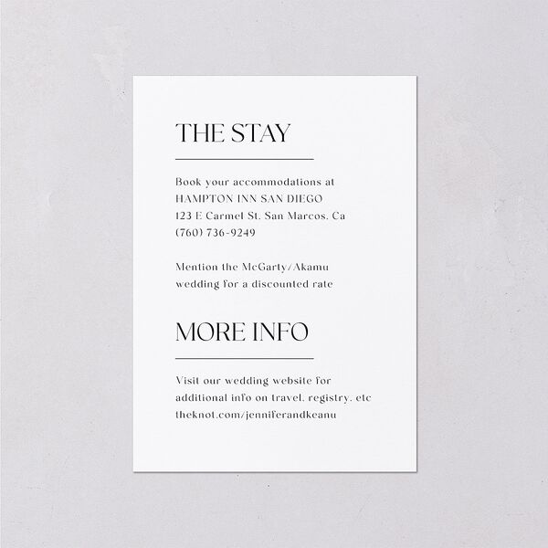 Modern Arch Photo Wedding Enclosure Cards Pure White Signature Standard