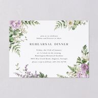 Fern Frame Rehearsal Dinner Invitations Purple Petal Signature Blank Standard