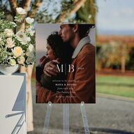 Monogram Portrait Standard Welcome Sign Medium Midnight Standard Indoor Foam Core M Welcome