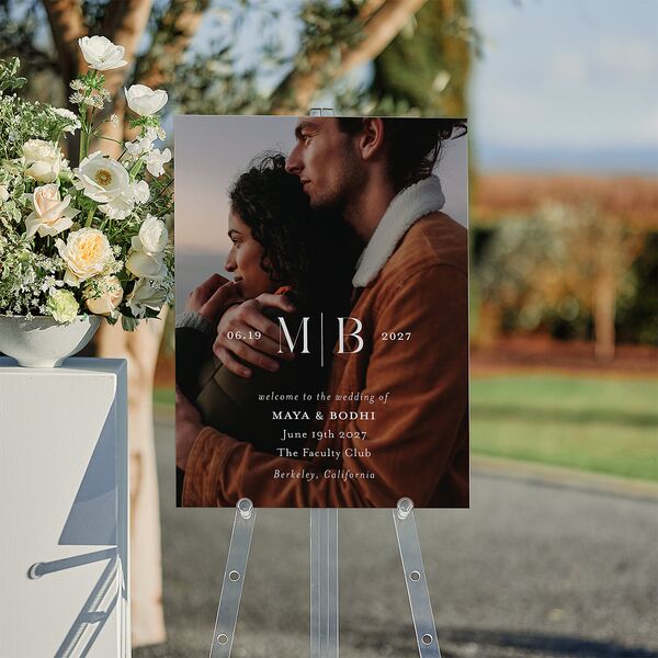 Monogram Portrait Standard Welcome Sign Medium Midnight Standard Indoor Foam Core M Welcome