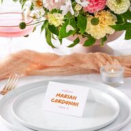 Modern Marker Place Cards Tangerine Signature