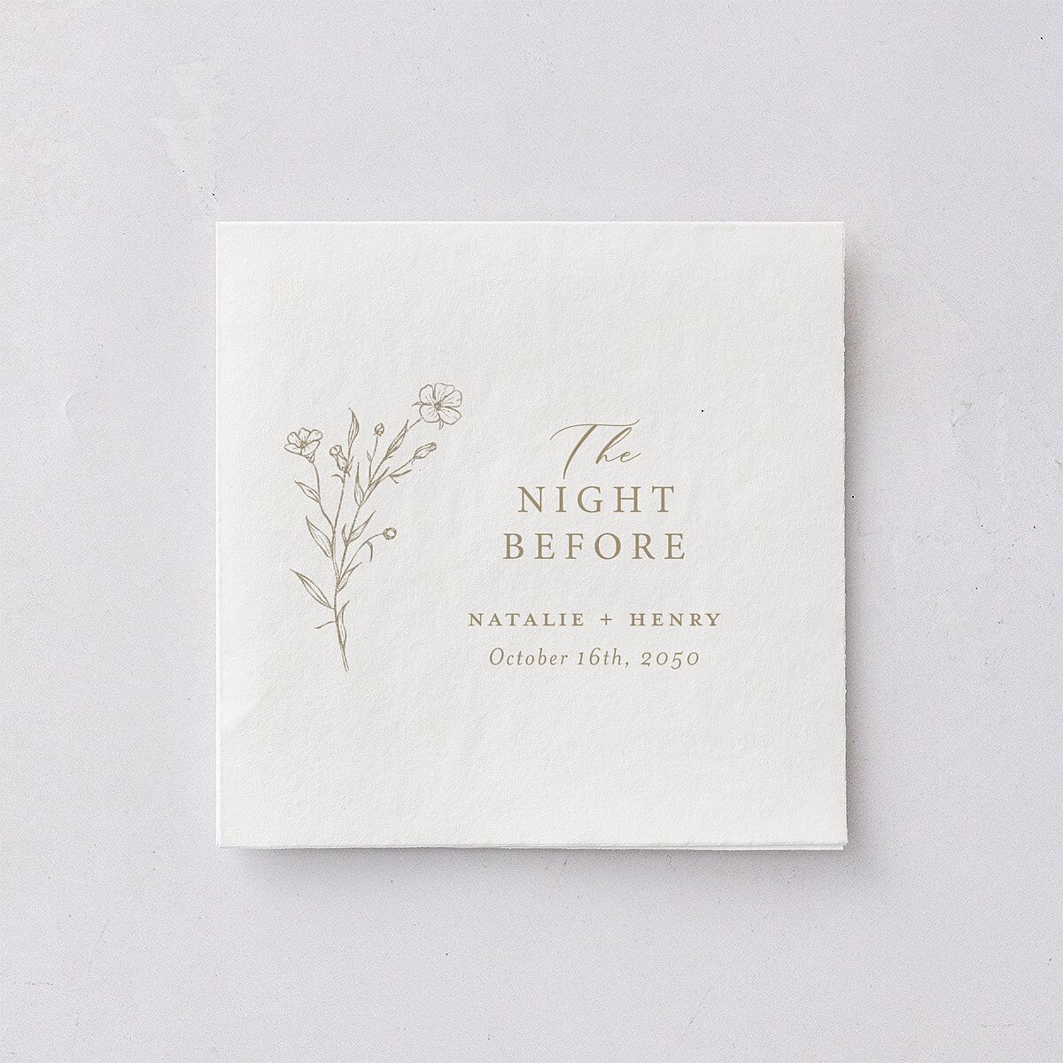 The Night Before Natural Monogram Cocktail Napkins Fawn Napkin Uncoined