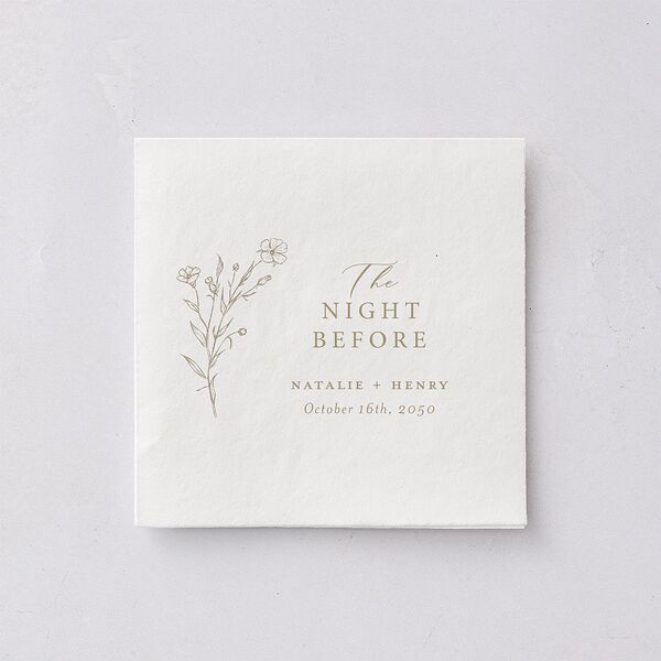 The Night Before Natural Monogram Cocktail Napkins Fawn Napkin Uncoined
