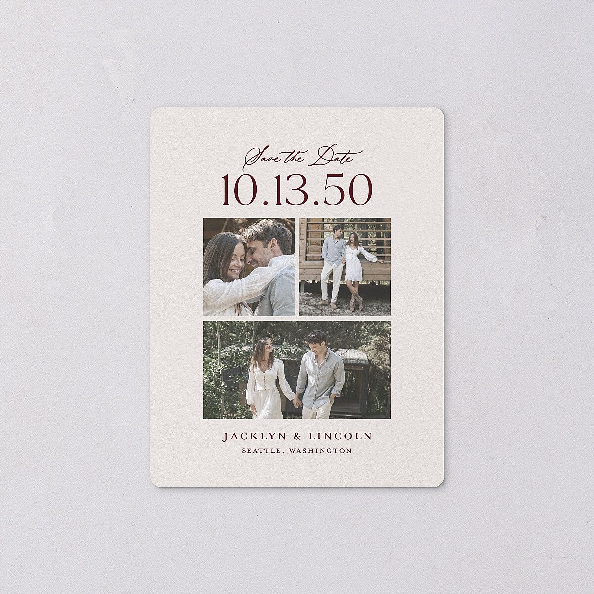 Elegant Vintage Images Save The Date Magnets Burgundy Magnet Paper