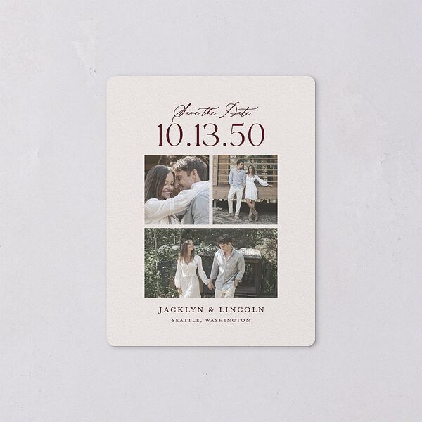 Elegant Vintage Images Save The Date Magnets Burgundy Magnet Paper