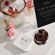 Monogram Portrait Favor Bended Tabletop Sign X-small Midnight Standard Plastic XS Tabletop Favor