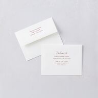 Simple Ballpoint Save the Date Magnet Envelopes White Rust Both Recipient and Return Addresses Signature Standard