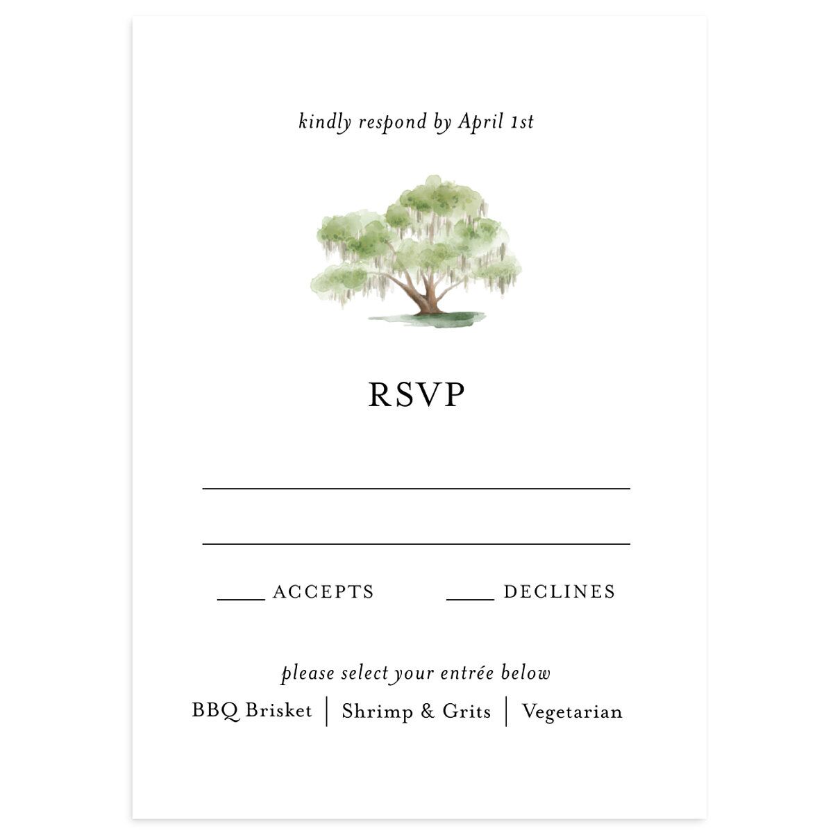 Charming Charleston Wedding Response Cards