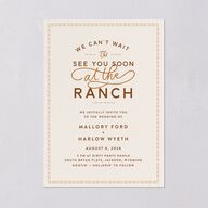Western Denim Wedding Invitations Champagne Signature Blank No Standard