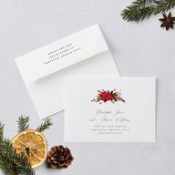 Boho Wildflower Holiday Holiday Cards Ruby Signature Blank Standard Portrait