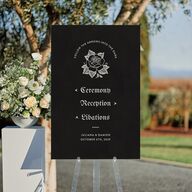 Moody Gothic Rose Standard Direction Sign Large Midnight Standard Indoor Foam Core L Direction