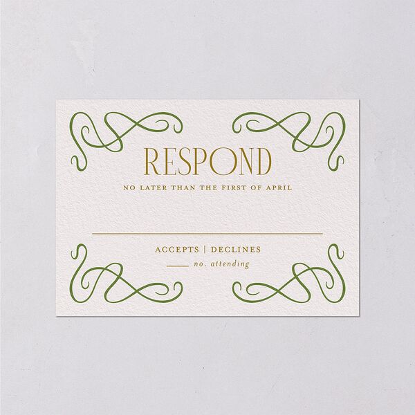 Art Nouveau Wisteria Wedding Response Cards Purple Petal Signature Standard