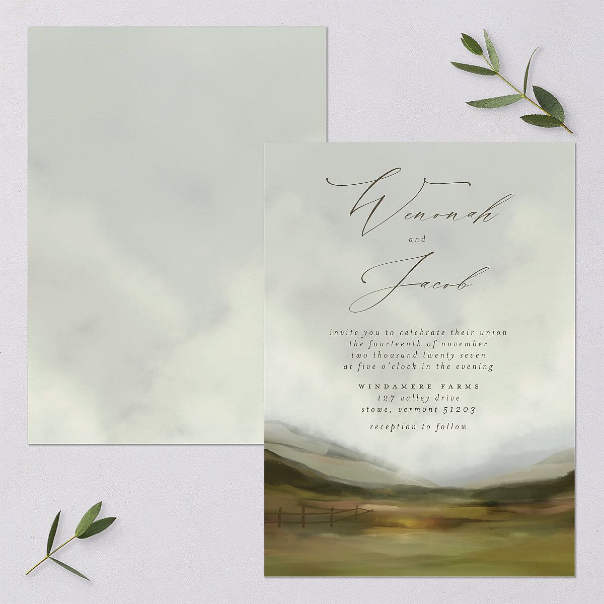 Western Valley Wedding Invitations — view 1
