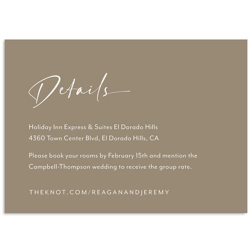 Modern Arc Wedding Event Detail Cards Fawn Signature Standard